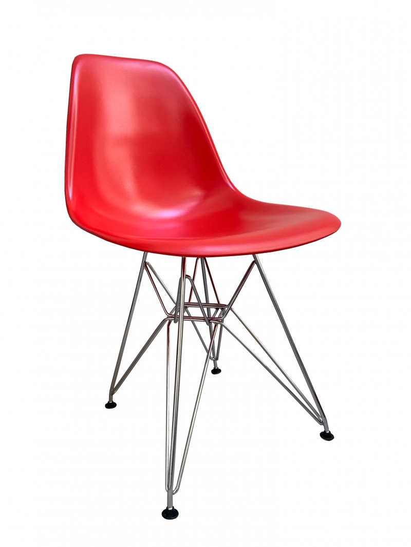 SILLA EAMES PATA METAL CROMADA