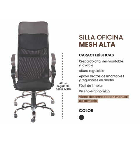 SILLA MESH ALTA GGB900