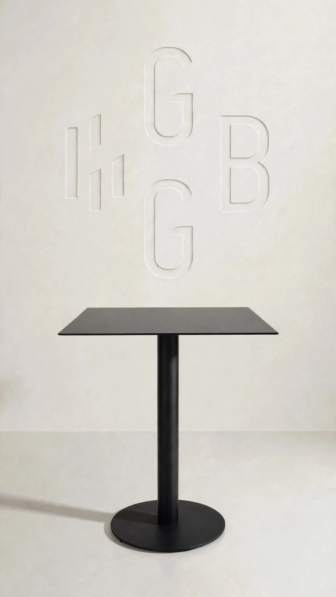 MESA BAR TAPA CHAPA REDONDA / CUADRADA 70/60 CM BASE TORTA